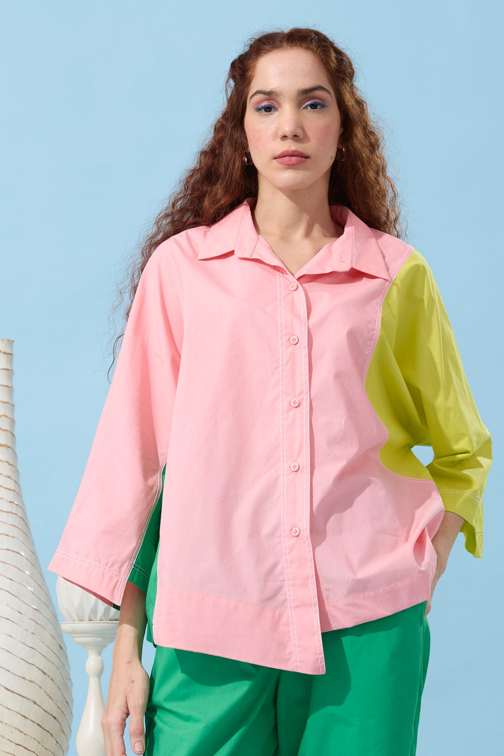 BLAIR SHIRT / ECRU GREEN PLAID
