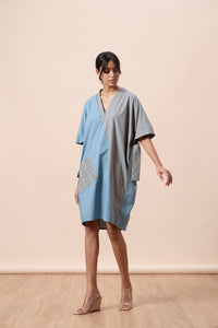 Avery Dress - Stone Blue & Storm Grey