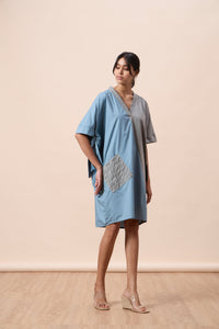 Avery Dress - Stone Blue & Storm Grey