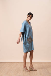 Avery Dress - Stone Blue & Storm Grey