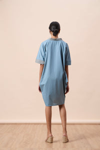 Avery Dress - Stone Blue & Storm Grey