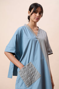 Avery Dress - Stone Blue & Storm Grey